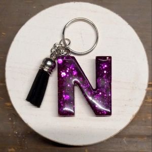 Letter N Resin Keychain!!